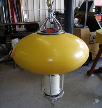 Ellipsoid ADCP buoy (shown w/ Workhorse ADCP), mounting for Aquadopp, AWAC, RDCP, ADP