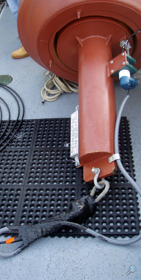 Wire rope data link on surface buoy